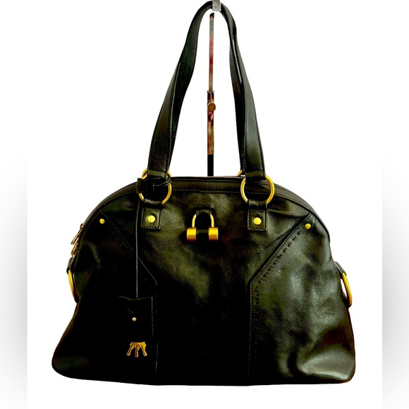 YSL Yves Saint Laurent Large Black Muse Handbag| Iconic Leather Tote w/COA - Picture 1 of 13
